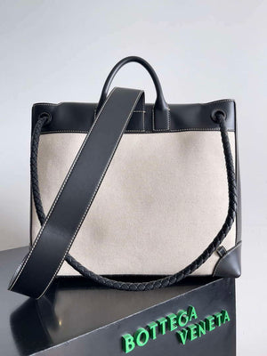Bottega Veneta BV 796417 Large Andiamo Backpack Black& Beige Gold - Default Title - View 2