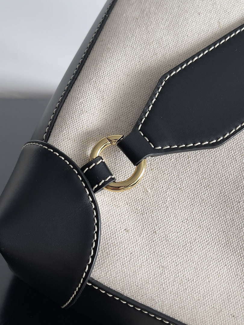 Bottega Veneta BV 796417 Large Andiamo Backpack Black& Beige Gold