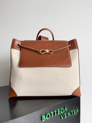 Bottega Veneta BV 796417 Large Andiamo Backpack Brown & Beige - Default Title - View 1