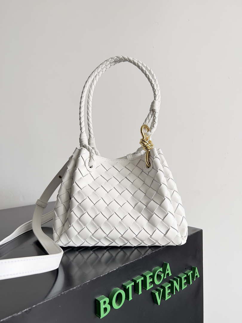 Bottega Veneta BV 796569VCPPT8060 Small Andiamo Parachute White - Default Title - View 1