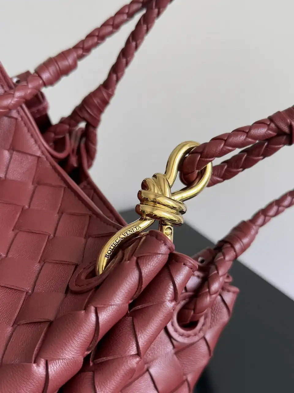 Bottega Veneta BV 796569VCPPT8060 Small Andiamo Parachute Wine Red