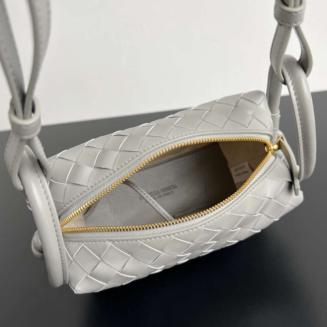 Bottega Veneta BV 796615  Mini Loop intrecciato leather cross-body bag Gray - Default Title - View 5