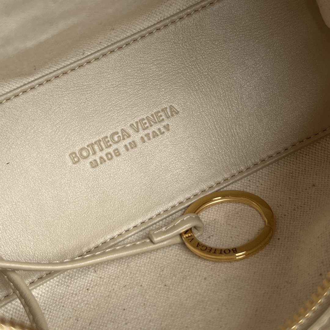 Bottega Veneta BV 796615  Mini Loop intrecciato leather cross-body bag Apricot