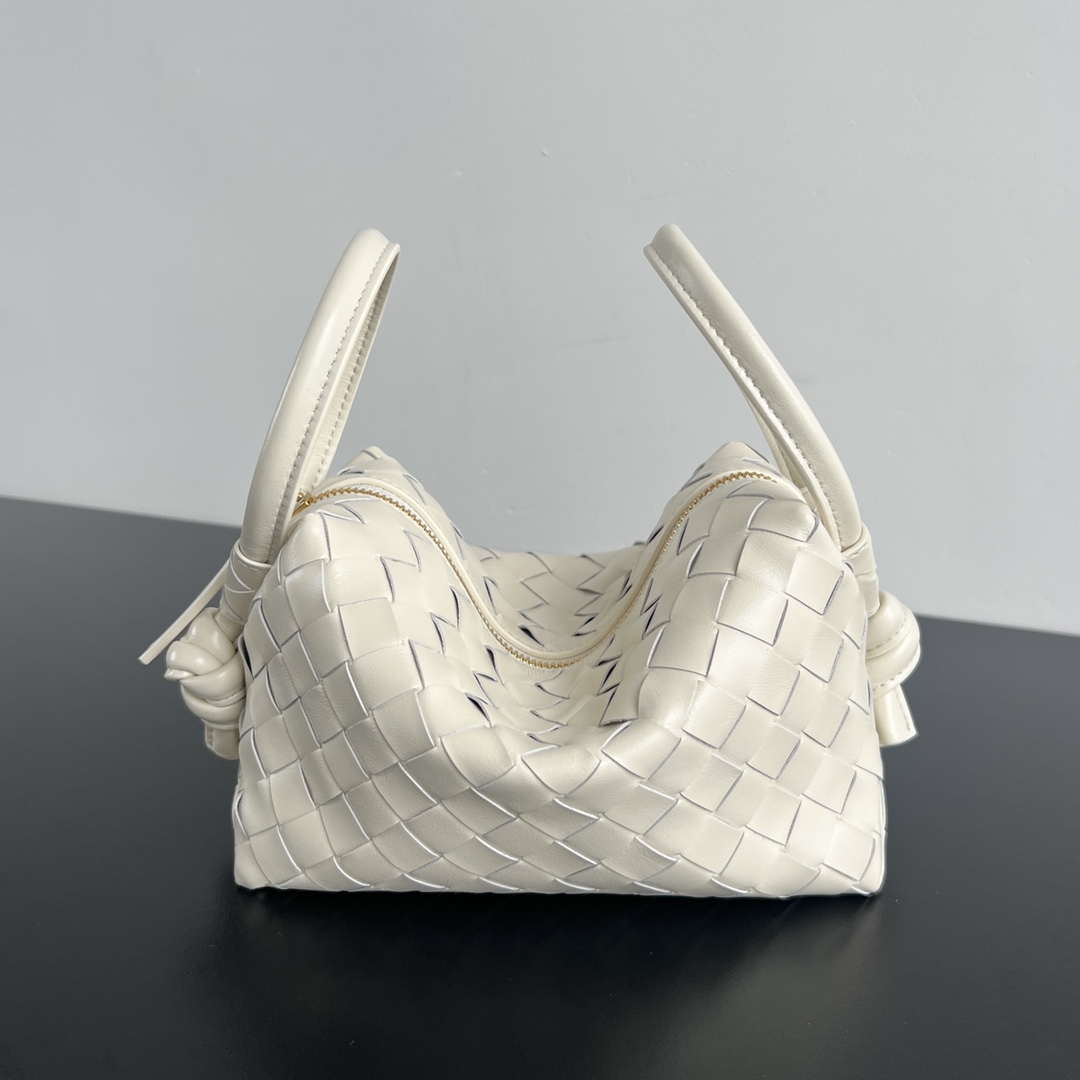 Bottega Veneta BV 796615  Mini Loop intrecciato leather cross-body bag Beige Yellow