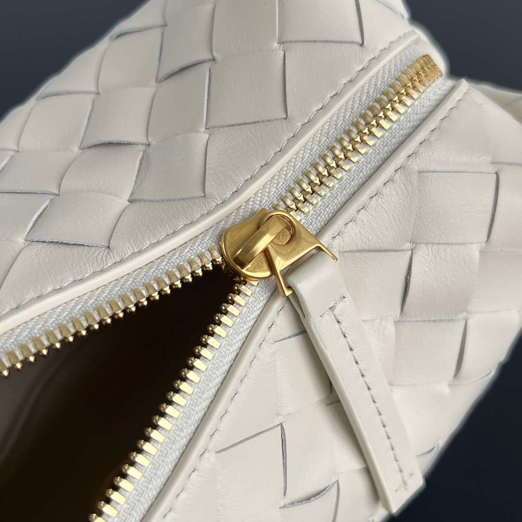 Bottega Veneta BV 796615  Mini Loop intrecciato leather cross-body bag Beige Yellow