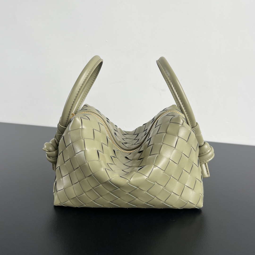 Bottega Veneta BV 796615  Mini Loop intrecciato leather cross-body bag Lemon Green
