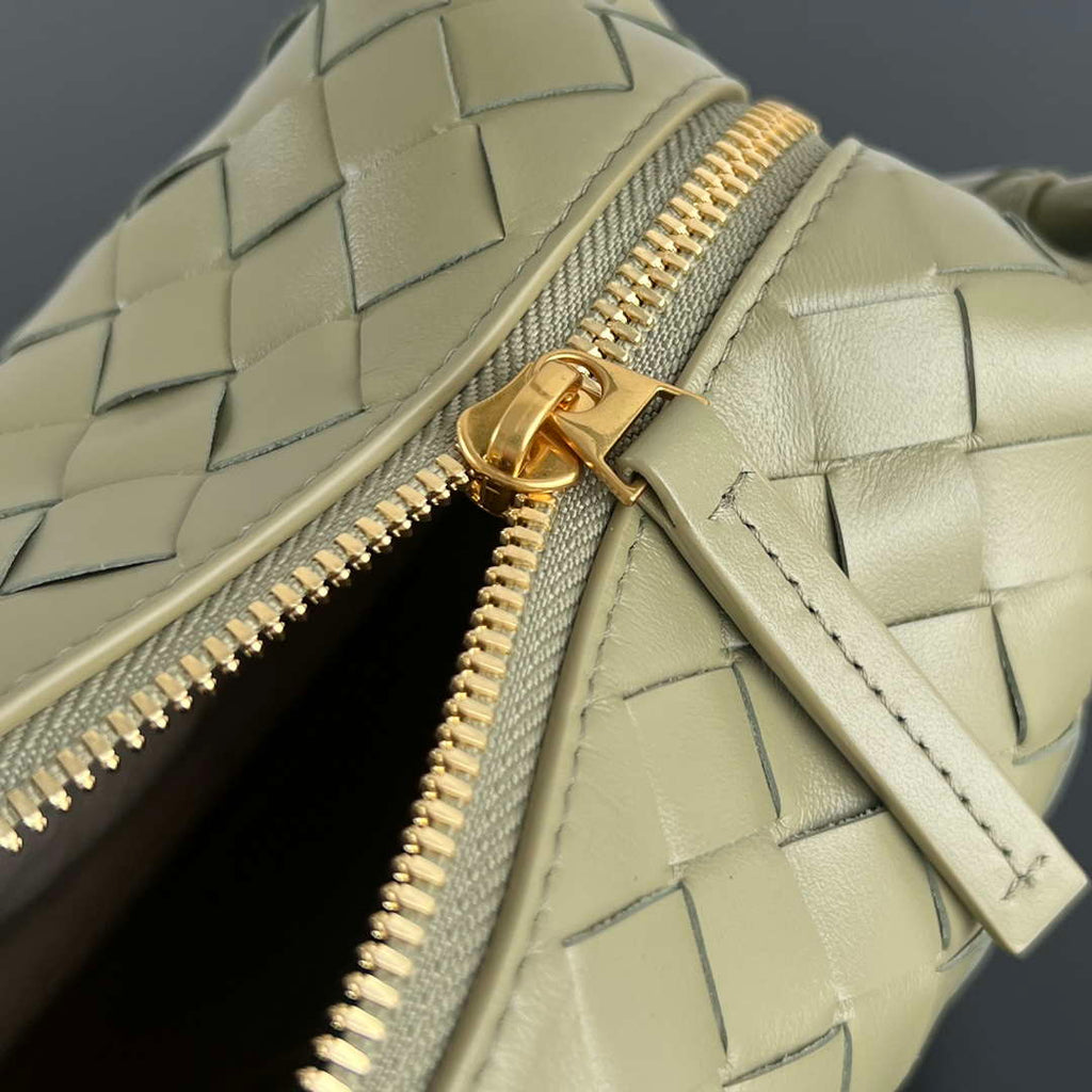 Bottega Veneta BV 796615  Mini Loop intrecciato leather cross-body bag Lemon Green
