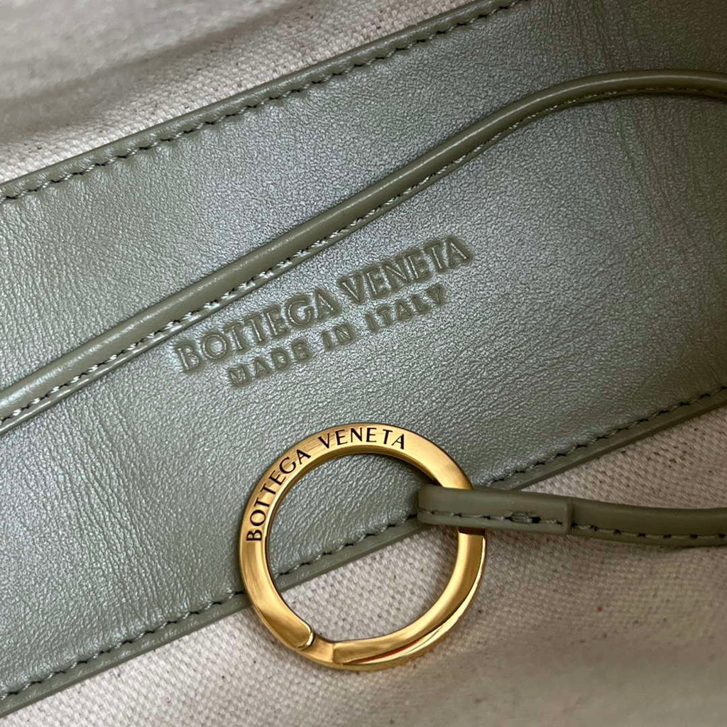 Bottega Veneta BV 796615  Mini Loop intrecciato leather cross-body bag Lemon Green
