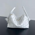 Bottega Veneta BV 796615  Mini Loop intrecciato leather cross-body bag White