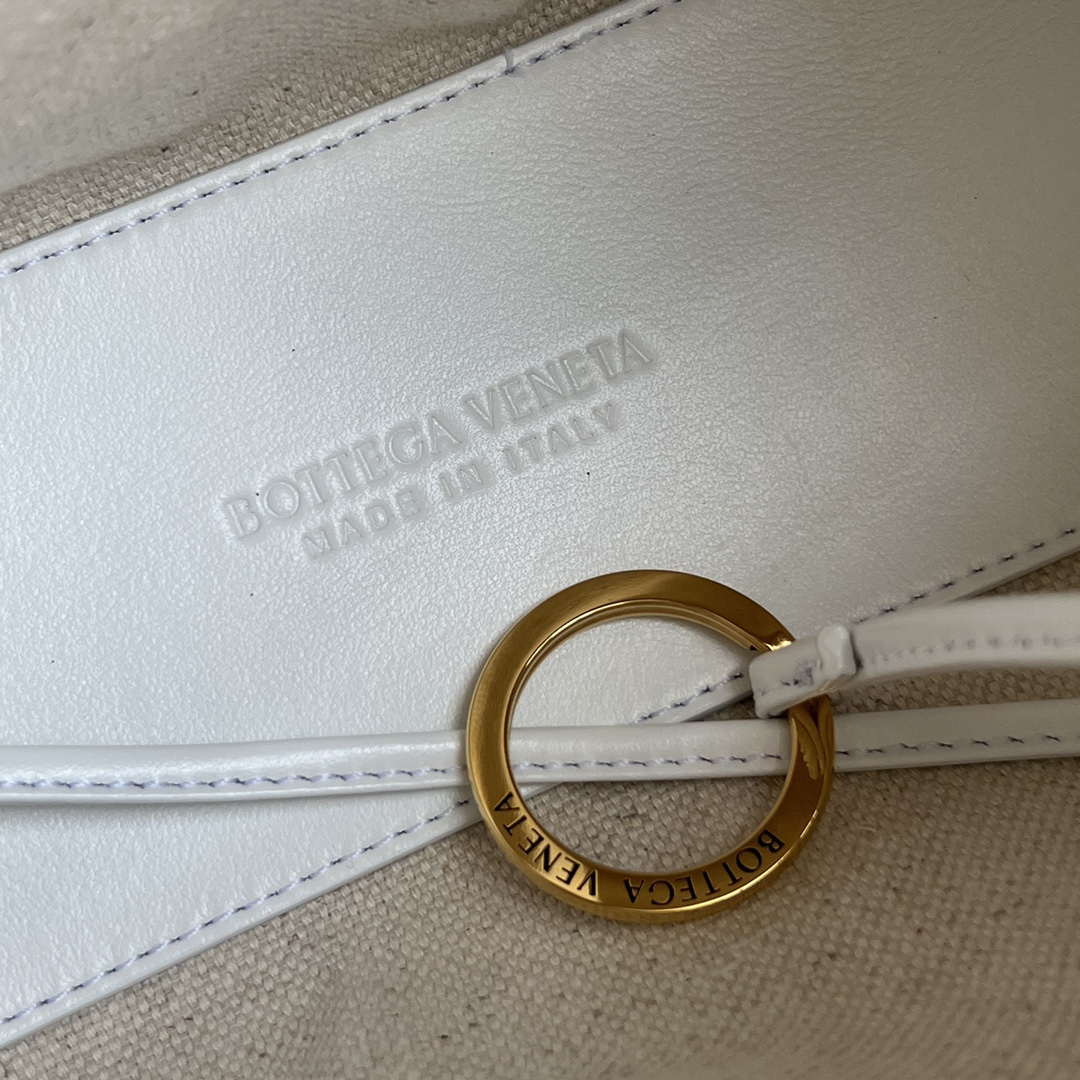 Bottega Veneta BV 796615  Mini Loop intrecciato leather cross-body bag White