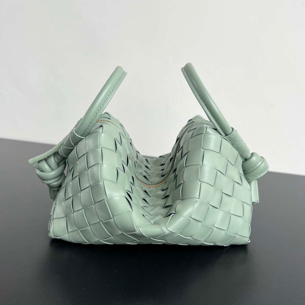 Bottega Veneta BV 796615  Mini Loop intrecciato leather cross-body bag Green