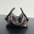 Bottega Veneta BV 796615  Mini Loop intrecciato leather cross-body bag Dark Brown
