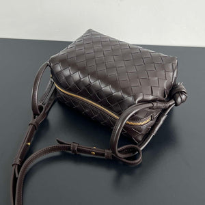 Bottega Veneta BV 796615  Mini Loop intrecciato leather cross-body bag Dark Brown - Default Title - View 5