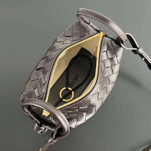Bottega Veneta BV 796615  Mini Loop intrecciato leather cross-body bag Dark Brown - Default Title - View 6