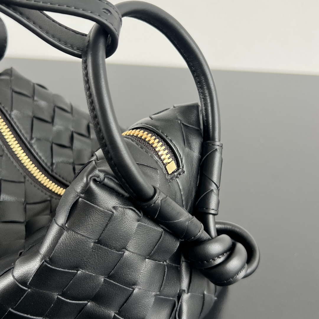 Bottega Veneta BV 796615  Mini Loop intrecciato leather cross-body bag Black
