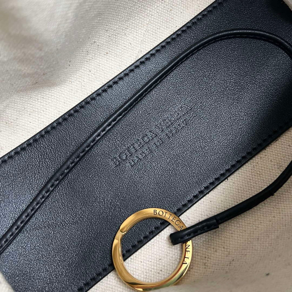 Bottega Veneta BV 796615  Mini Loop intrecciato leather cross-body bag Black