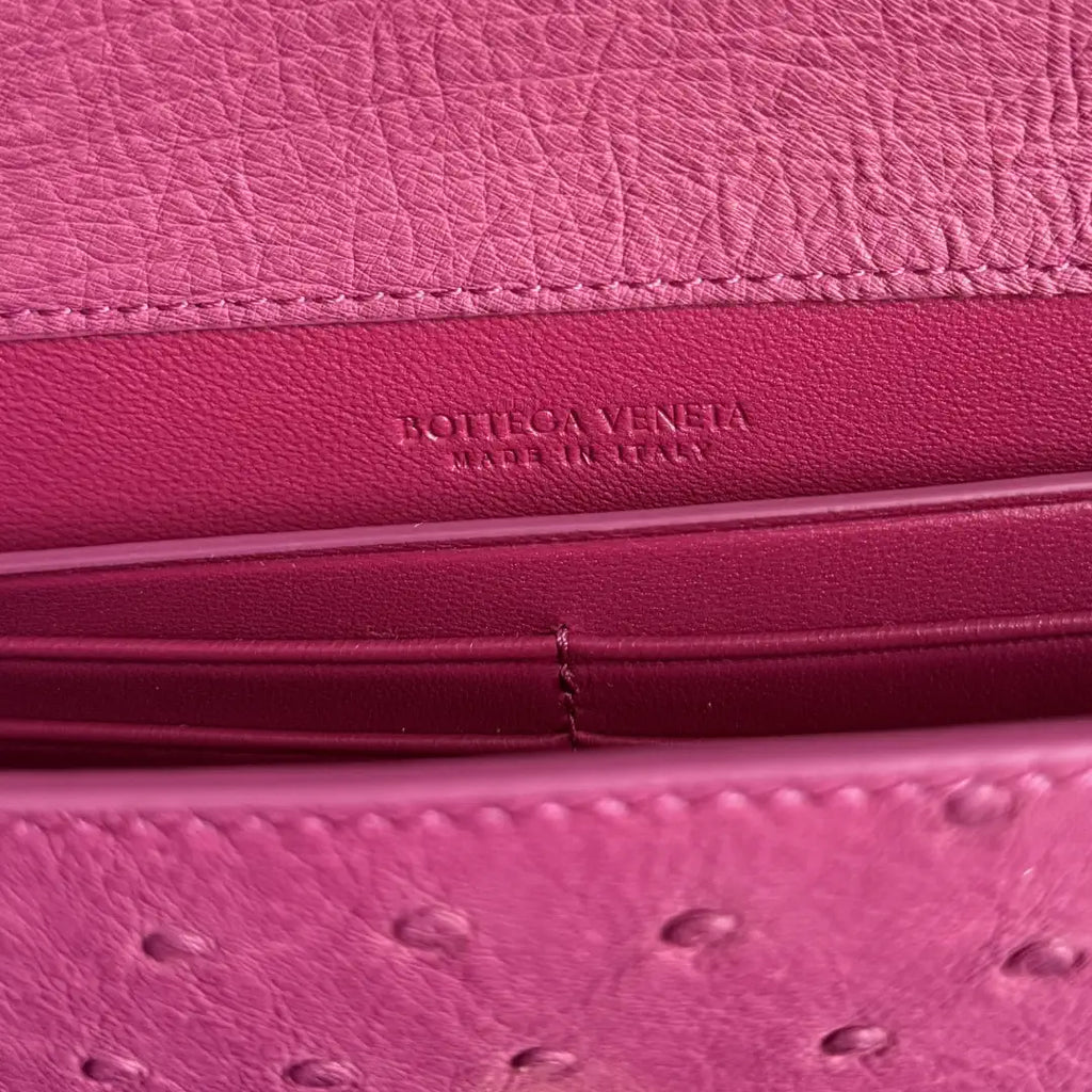 Bottega Veneta BV 805241 Long Clutch Andiamo Ostrich Leather With Handle Bv99032