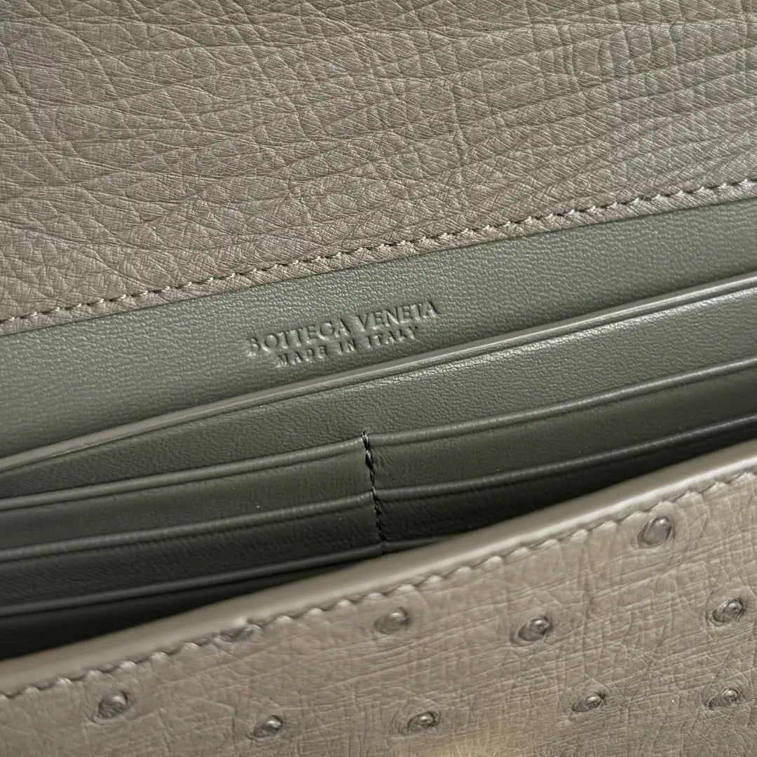 Bottega Veneta BV 805241 Long Clutch Andiamo Ostrich Leather With Handle Bv99033