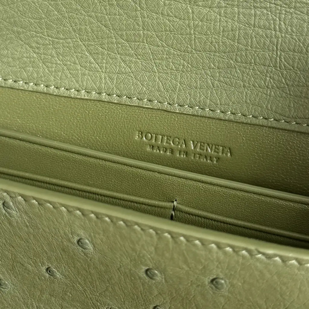 Bottega Veneta BV 805241 Long Clutch Andiamo Ostrich Leather With Handle Bv99035