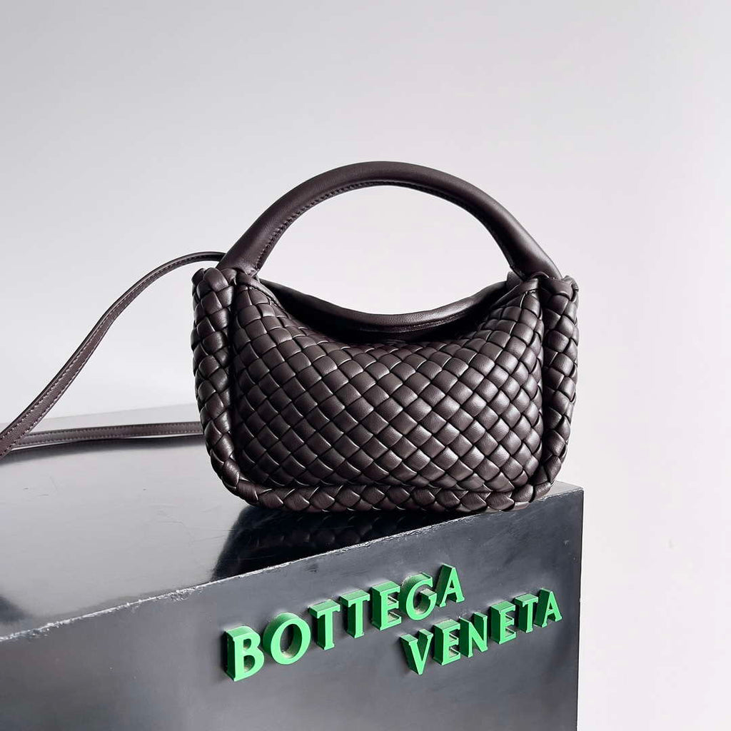 Bottega Veneta BV 805739 Mini Cobble Top Handle Dark Brown
