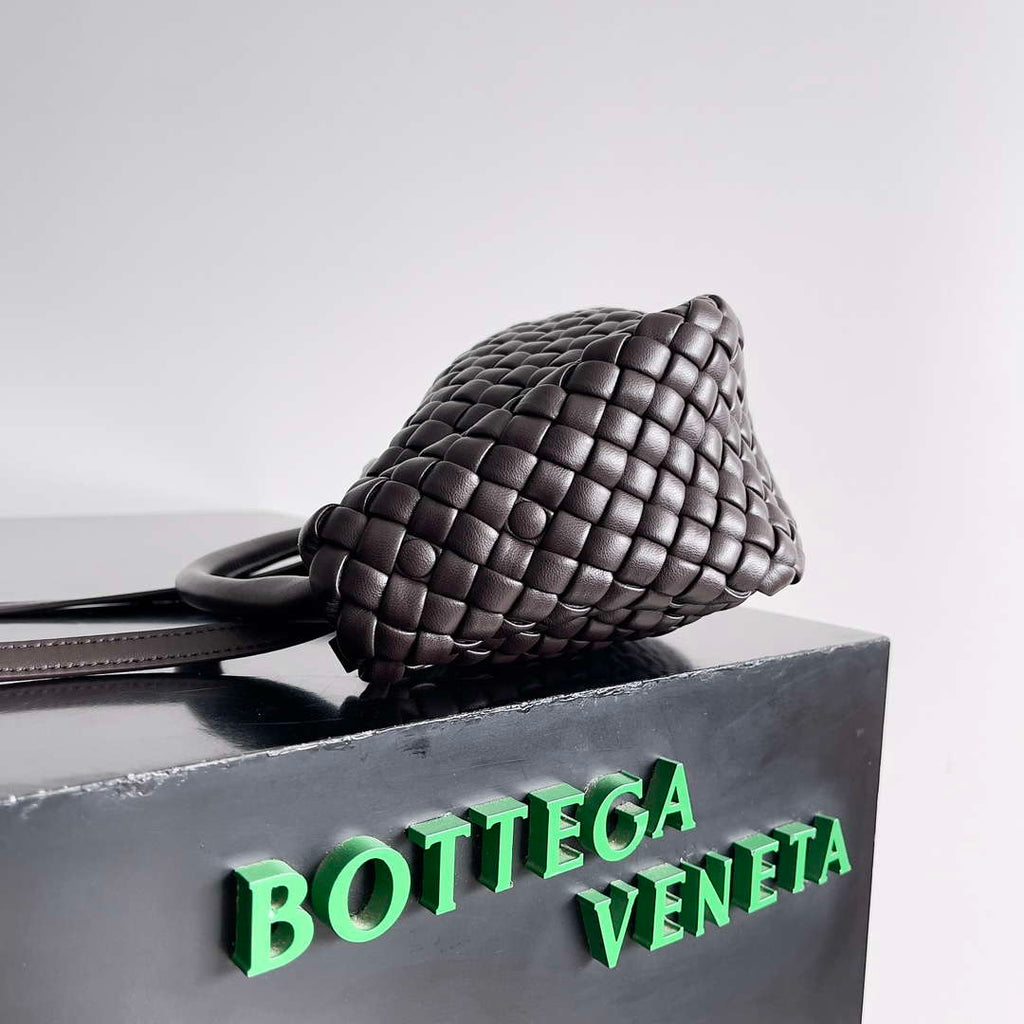 Bottega Veneta BV 805739 Mini Cobble Top Handle Dark Brown