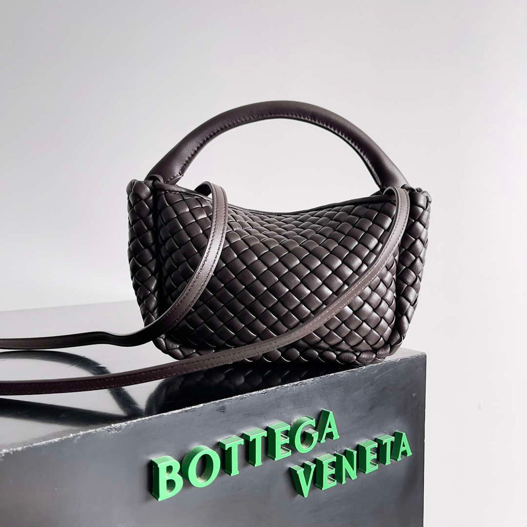 Bottega Veneta BV 805739 Mini Cobble Top Handle Dark Brown