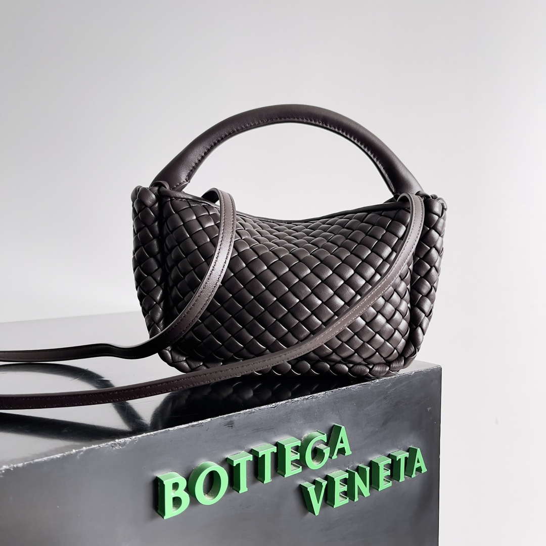 Bottega Veneta BV 805739 Mini Cobble Top Handle Dark Brown