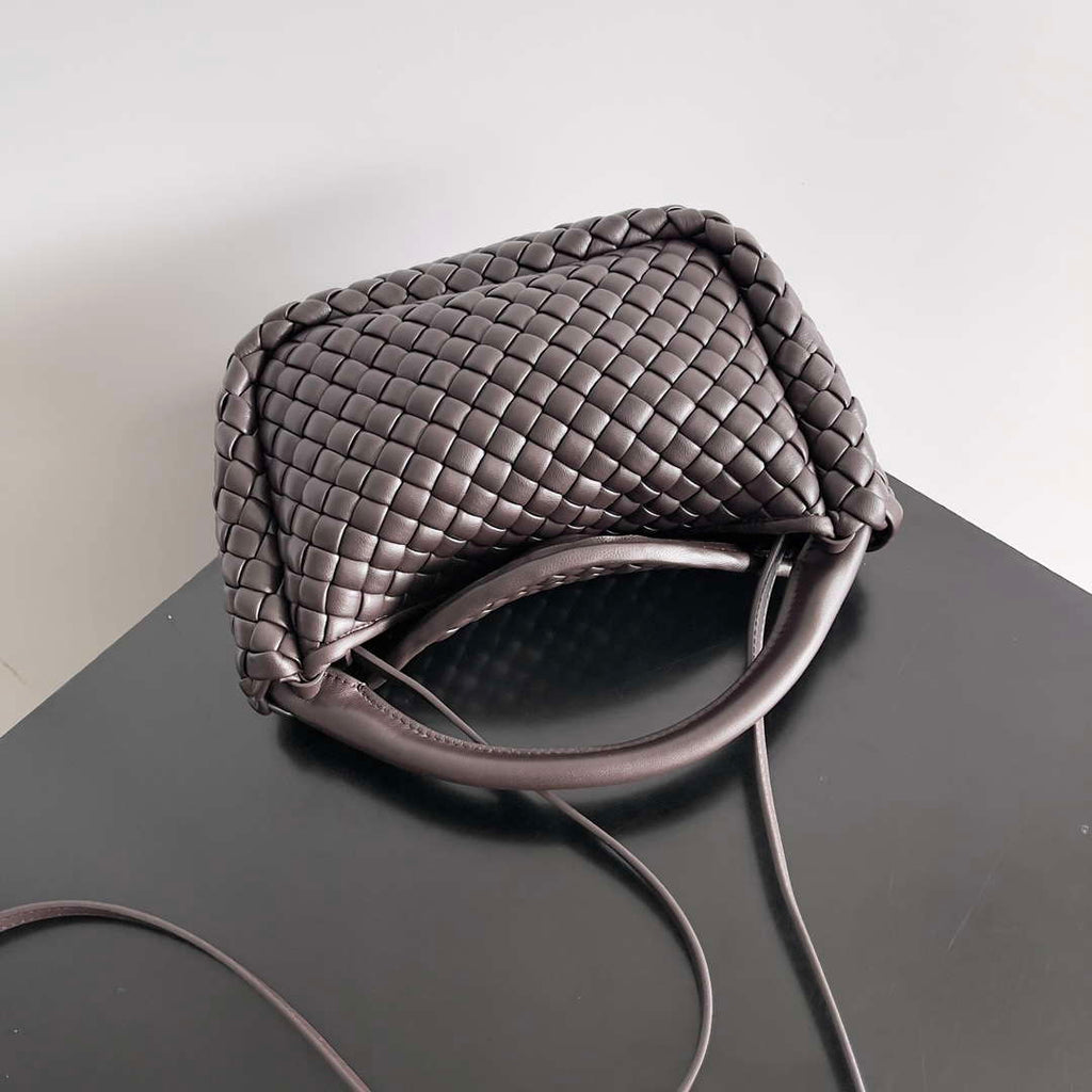 Bottega Veneta BV 805739 Mini Cobble Top Handle Dark Brown