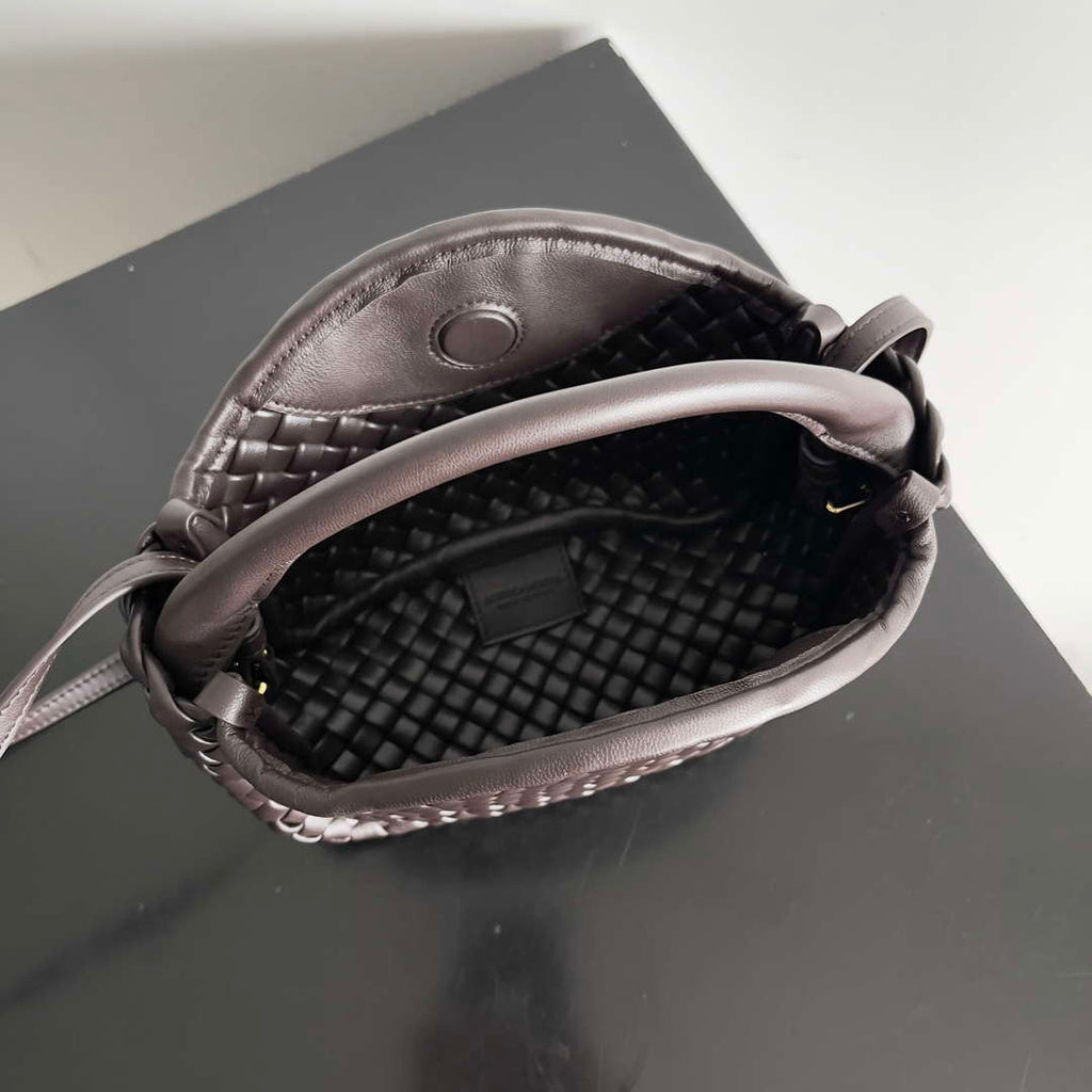 Bottega Veneta BV 805739 Mini Cobble Top Handle Dark Brown