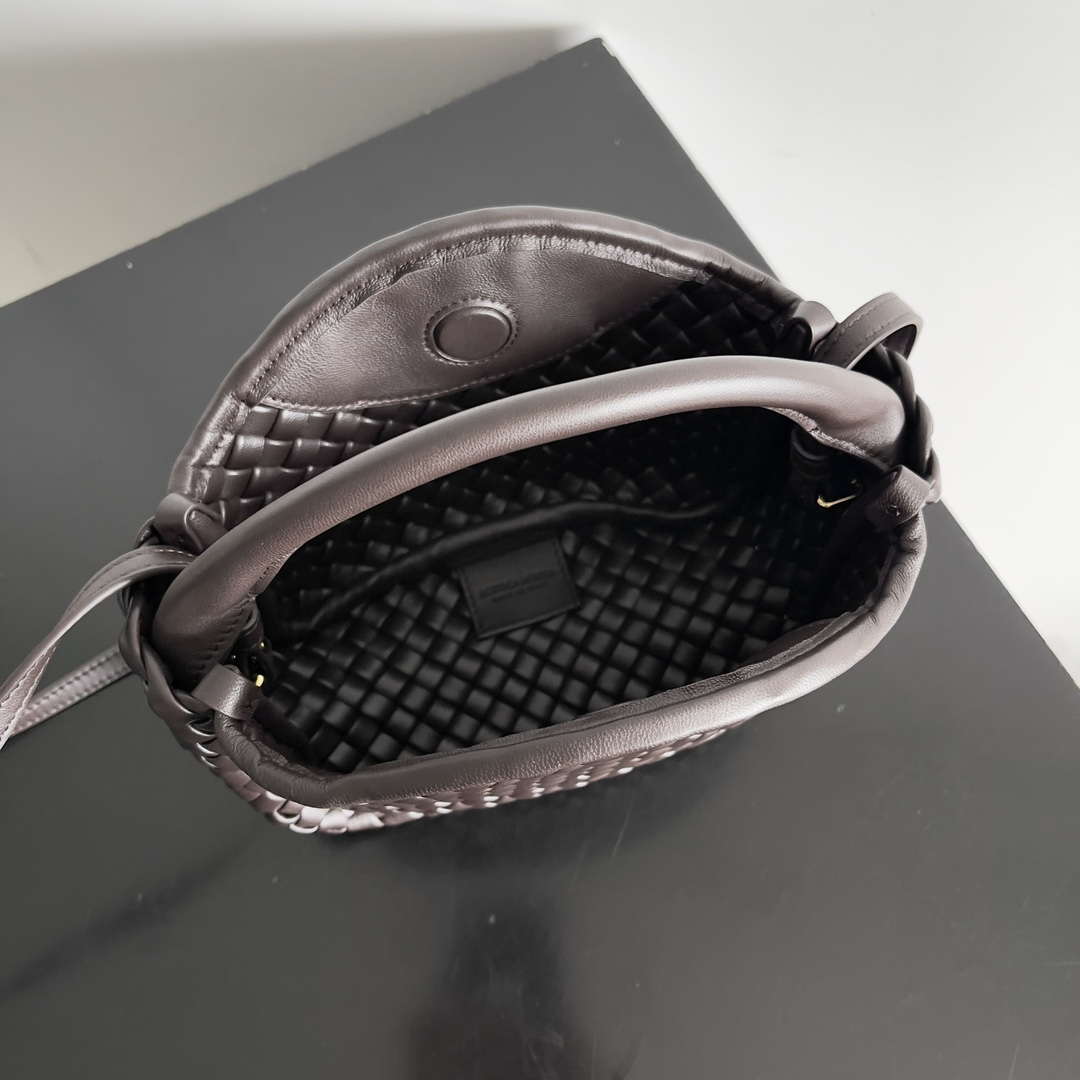 Bottega Veneta BV 805739 Mini Cobble Top Handle Dark Brown
