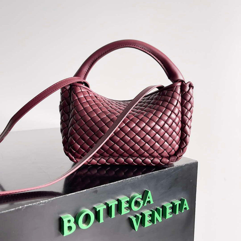 Bottega Veneta BV 805739 Mini Cobble Top Handle Wine Red