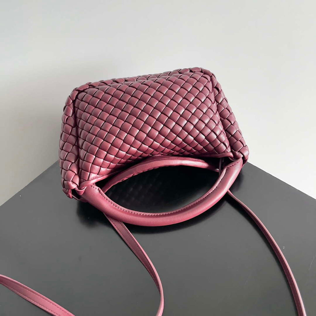 Bottega Veneta BV 805739 Mini Cobble Top Handle Wine Red