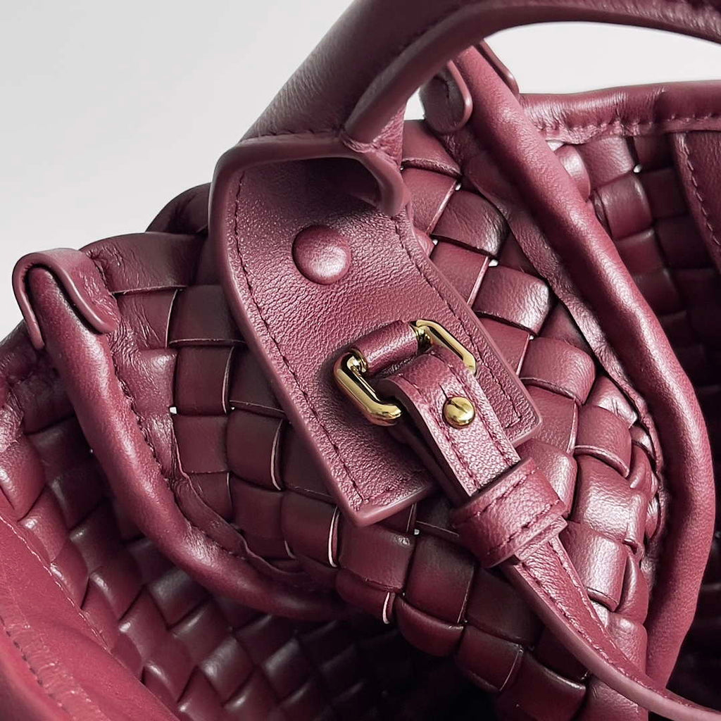 Bottega Veneta BV 805739 Mini Cobble Top Handle Wine Red