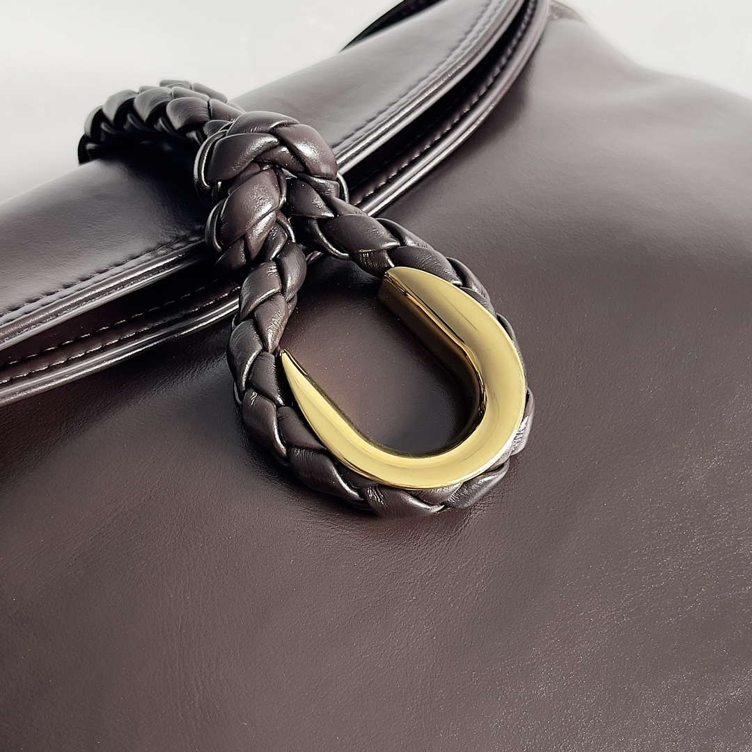Bottega Veneta BV 806034V4SJ12250 Medium Liberta Bag Dark Brown