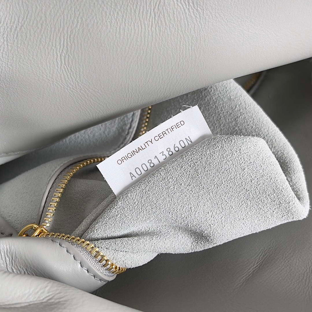 Bottega Veneta BV 806034V4SJ12250 Medium Liberta Bag Gray White