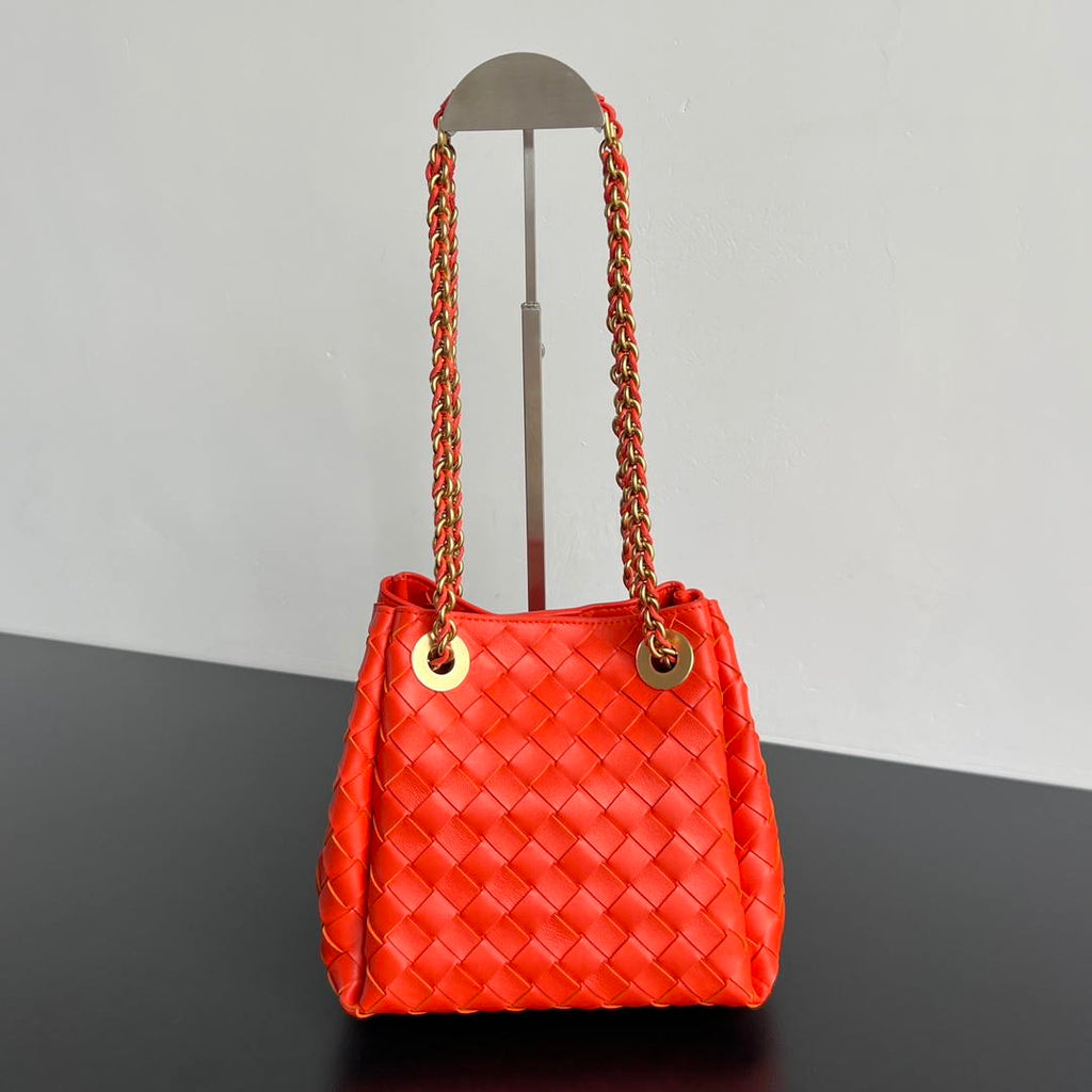 Bottega Veneta BV 817175V4SC59104 Small Parachute Chain Orange Red