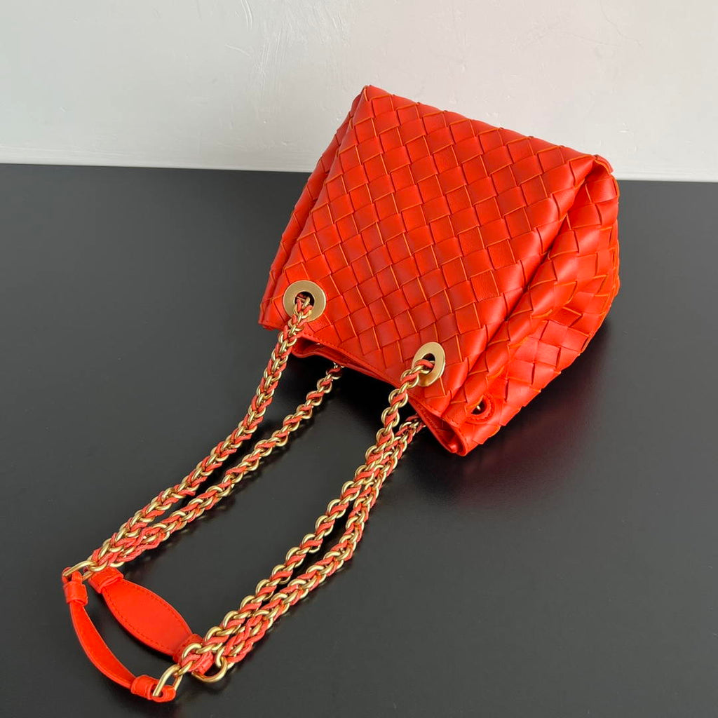 Bottega Veneta BV 817175V4SC59104 Small Parachute Chain Orange Red