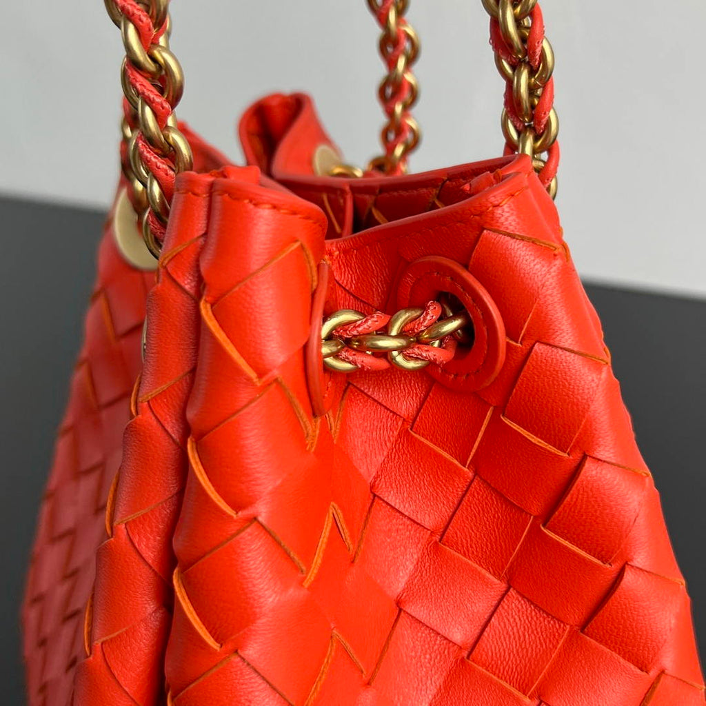 Bottega Veneta BV 817175V4SC59104 Small Parachute Chain Orange Red