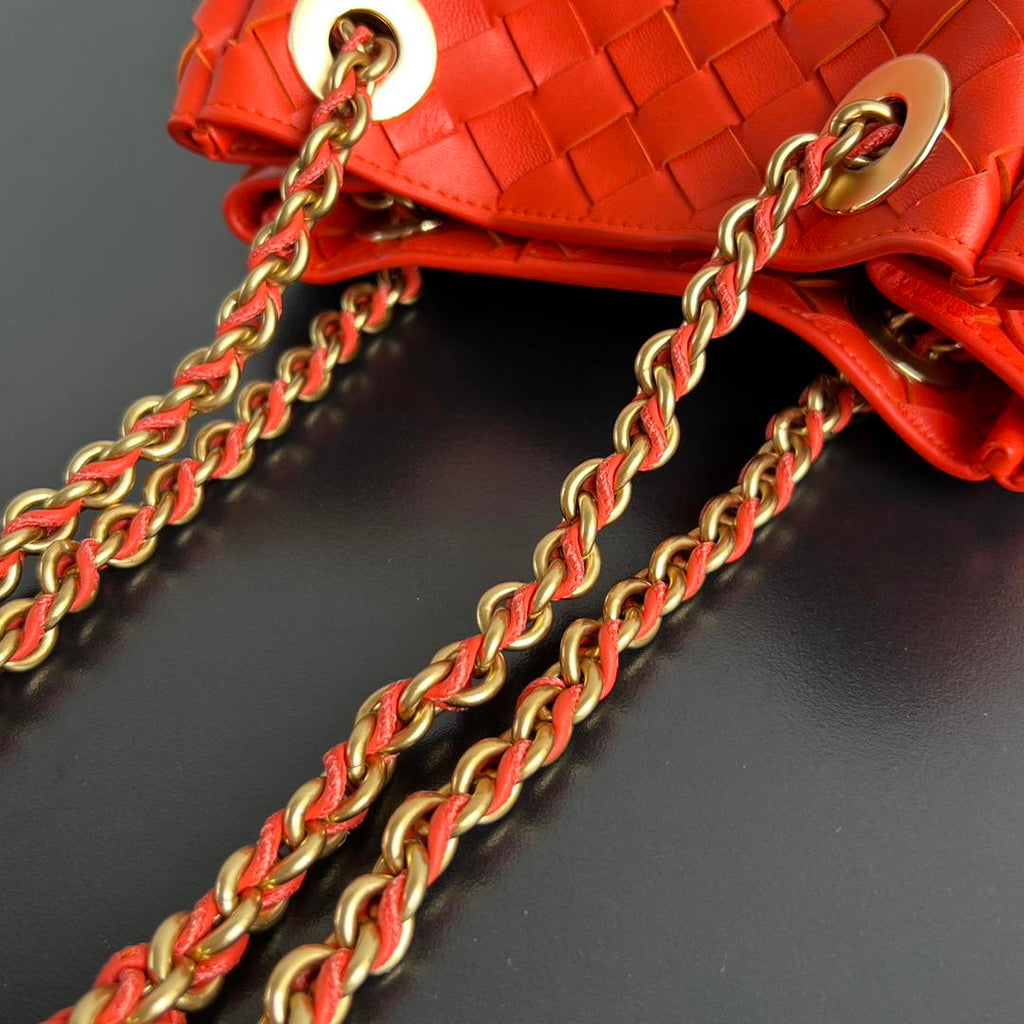Bottega Veneta BV 817175V4SC59104 Small Parachute Chain Orange Red