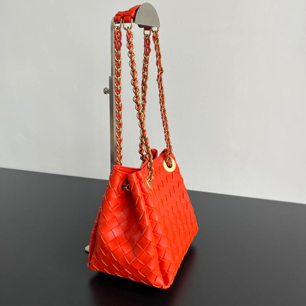 Bottega Veneta BV 817175V4SC59104 Small Parachute Chain Orange Red
