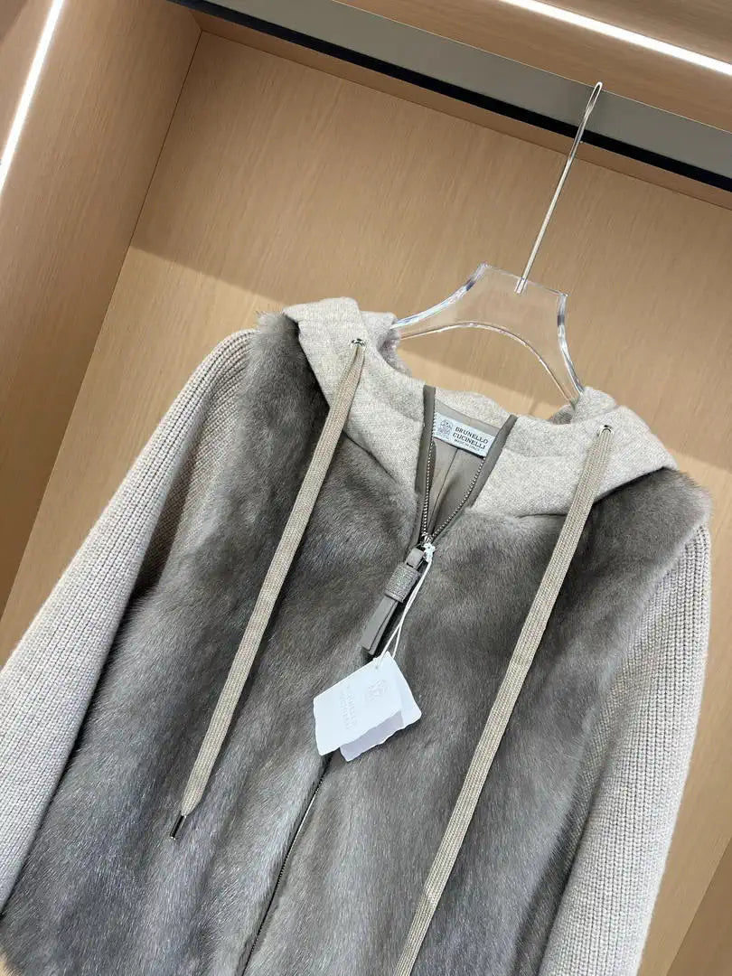 Brunello 100% Imported Danish Cashmere Velvet Mink Coat  BC9005