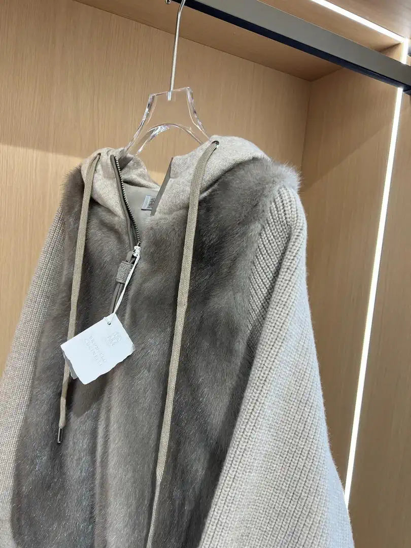 Brunello 100% Imported Danish Cashmere Velvet Mink Coat  BC9005