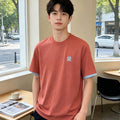 Brunello Cucinelli 262M0B137427 Cotton jersey crew neck T-shirt with faux-layering Bc1014 - Dark Blue / 48--M - View 1