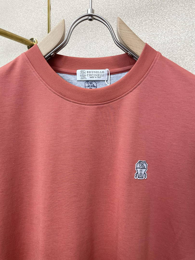 Brunello Cucinelli 262M0B137427 Cotton jersey crew neck T-shirt with faux-layering Bc1014 - Dark Blue / 48--M - View 6