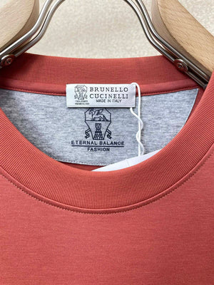 Brunello Cucinelli 262M0B137427 Cotton jersey crew neck T-shirt with faux-layering Bc1014 - Dark Blue / 48--M - View 7