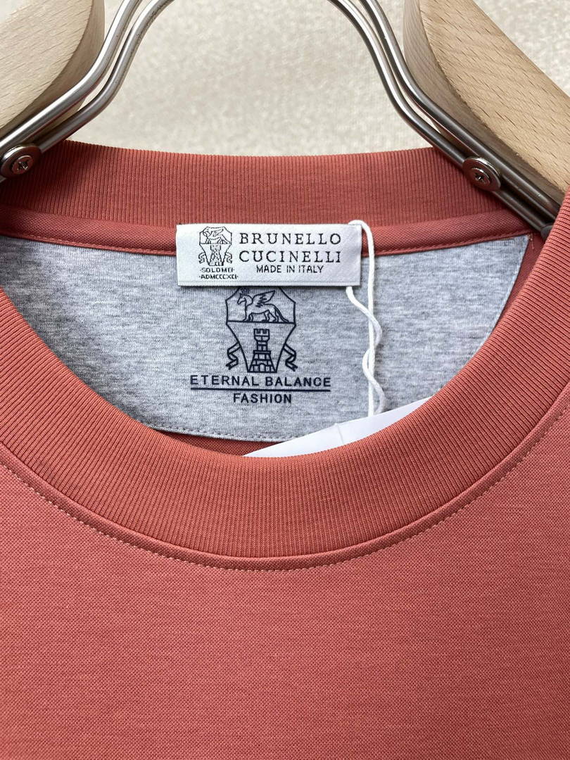 Brunello Cucinelli 262M0B137427 Cotton jersey crew neck T-shirt with faux-layering Bc1014 - Dark Blue / 48--M - View 7