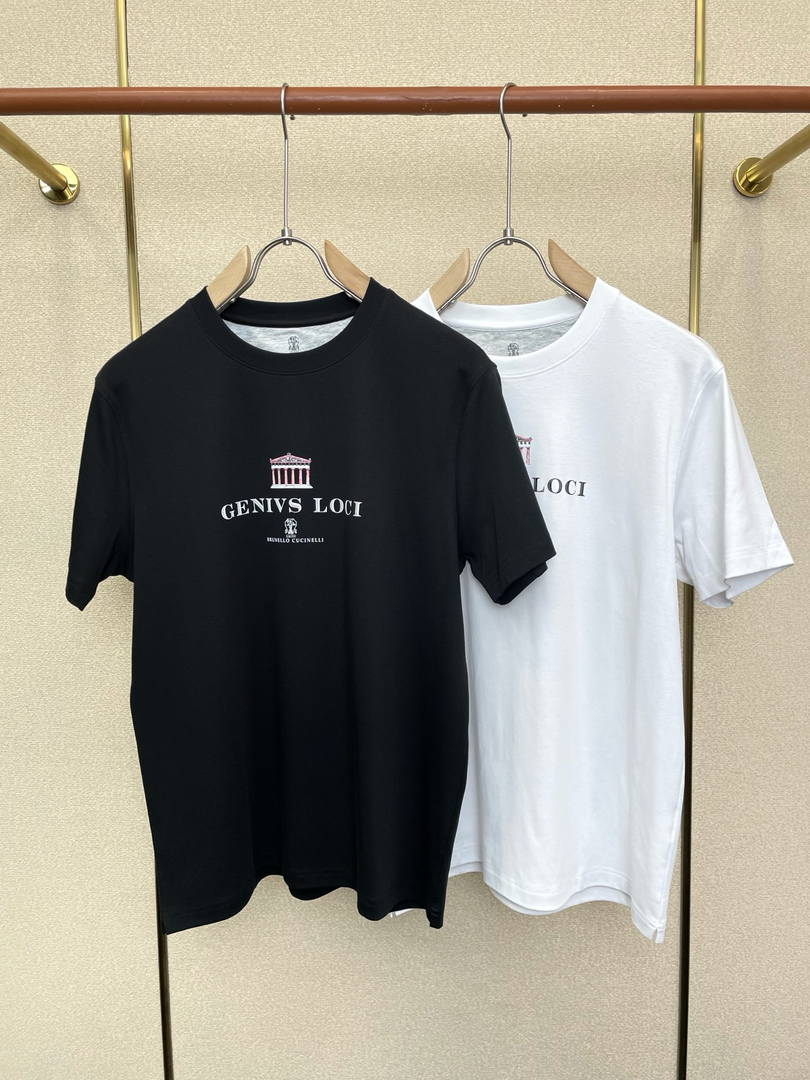 Brunello Cucinelli 262M0B137427 Cotton jersey crew neck T-shirt with faux-layering Bc1011 - Navy Blue / 48--M - View 3