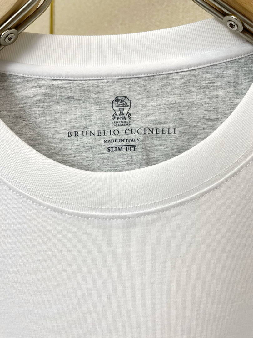 Brunello Cucinelli 262M0B137427 Cotton jersey crew neck T-shirt with faux-layering Bc1015 - Dark Blue / 48--M - View 6