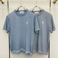 Brunello Cucinelli 262M0B137427 Cotton jersey crew neck T-shirt with faux-layering Bc1012 - Blue Gray / 48--M - View 1