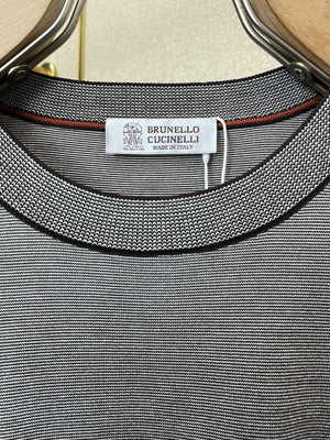 Brunello Cucinelli 262M0B137427 Cotton jersey crew neck T-shirt with faux-layering Bc1012 - Blue Gray / 48--M - View 6